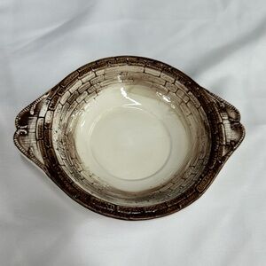 Vintage Brown and Cream Ceramic Bowl